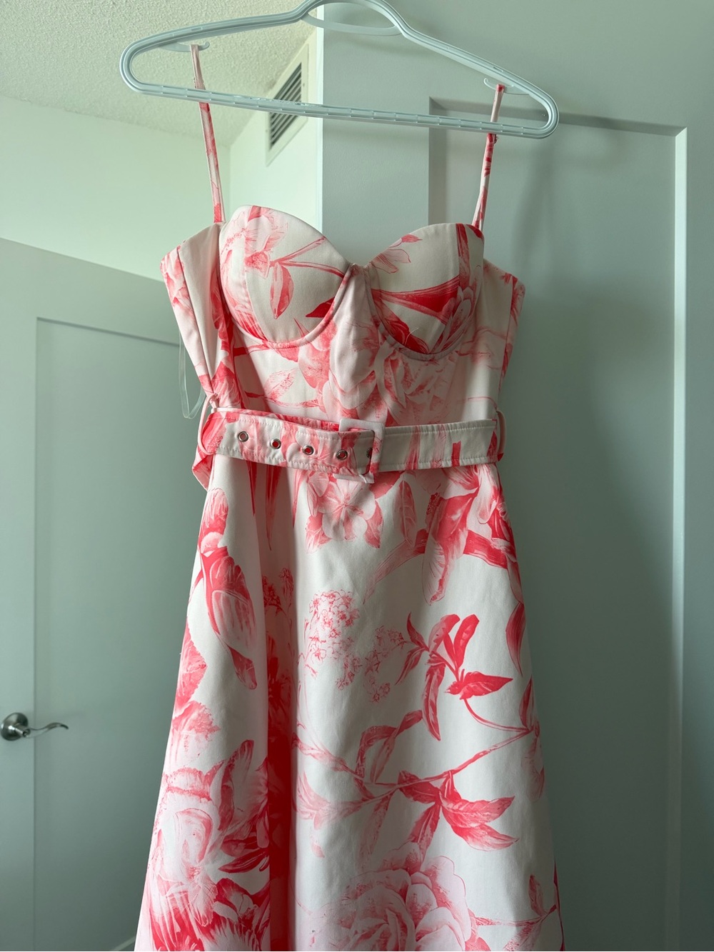 Xs Fashion Nova maxi summer Pink Floral Bustier Dress